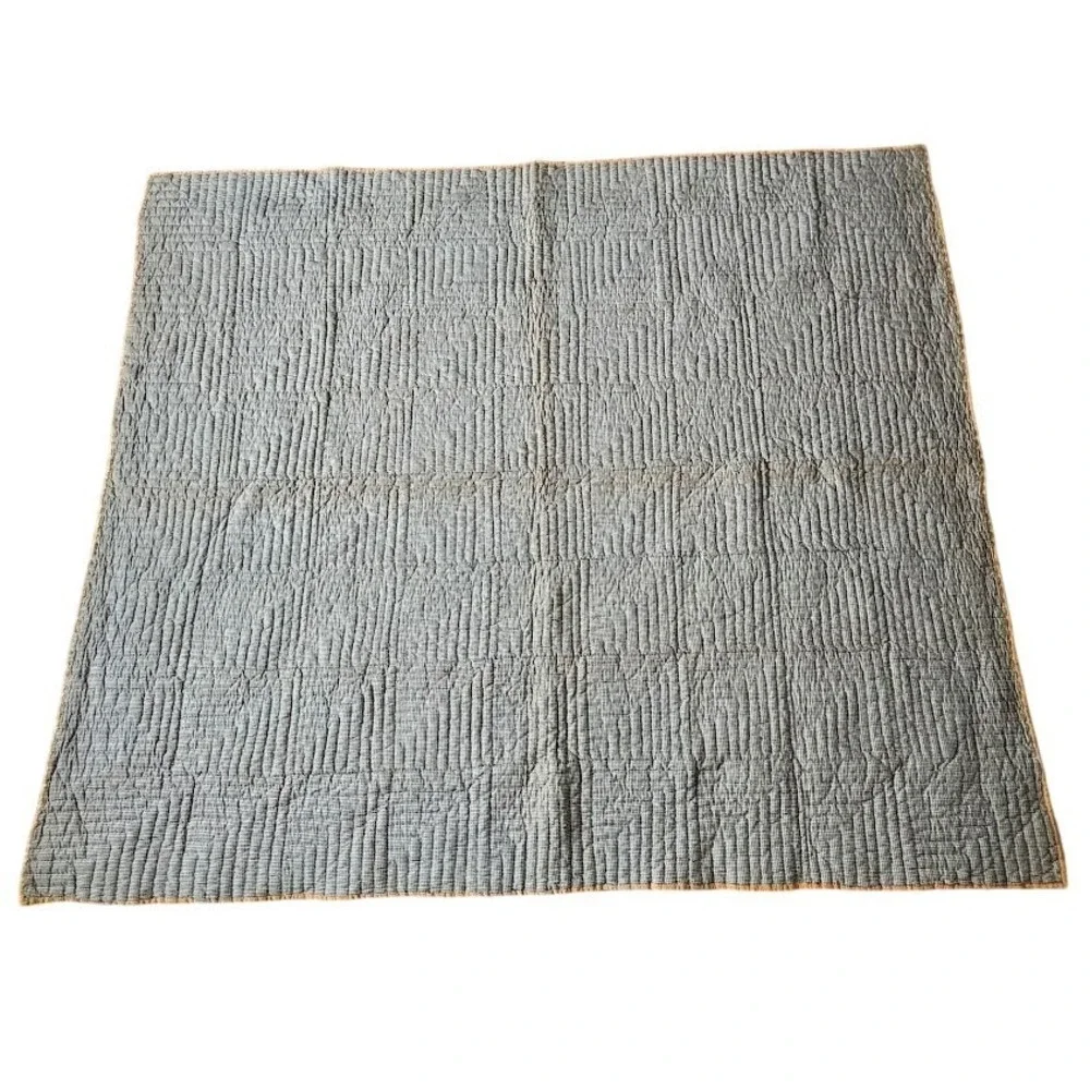 VINTAGE 1940s Handmade Feedsack‎ Scrap Quilt Patchwork farmhouse decor 80x66